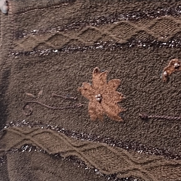 Brown Embellished Mid-Weight Cardigan Button Up Sweater XL - Picture 5 of 12